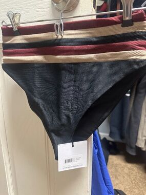 Beach Riot Millie Bikini Bottom Maroon Merlot Medium NWT